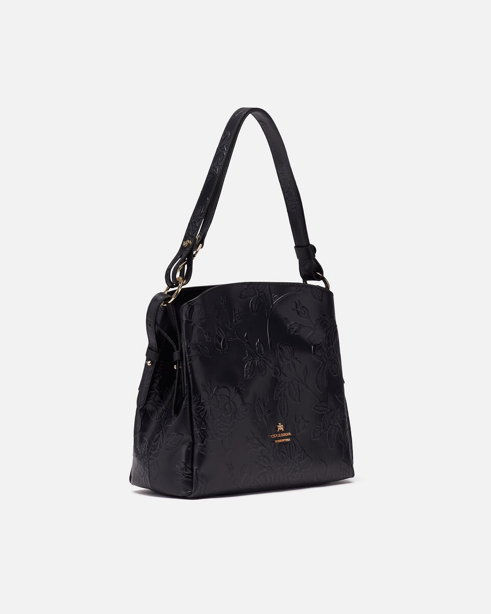 HOBO BAG Schwarz  - Schultertaschen - Damen Taschen - Tasche - Cuoieria Fiorentina