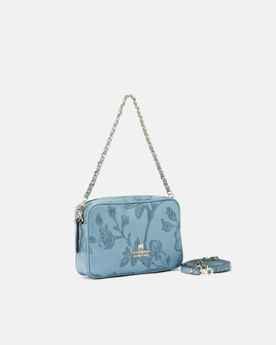 Camera bag Hellblau  - Mini Bags - Damen Taschen - Tasche - Cuoieria Fiorentina
