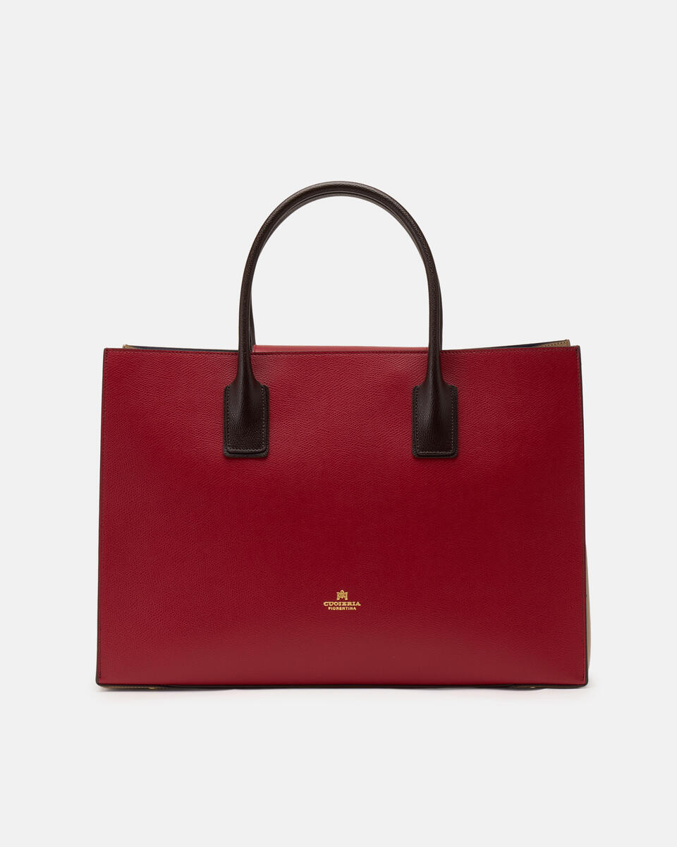 GROSSE HANDTASCHE Cherrydesertdunkelbraun  - Cuoieria Fiorentina