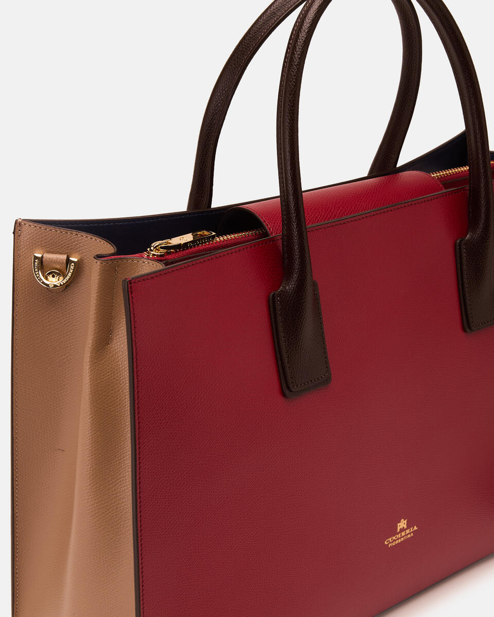 GROSSE HANDTASCHE Cherrydesertdunkelbraun  - Cuoieria Fiorentina