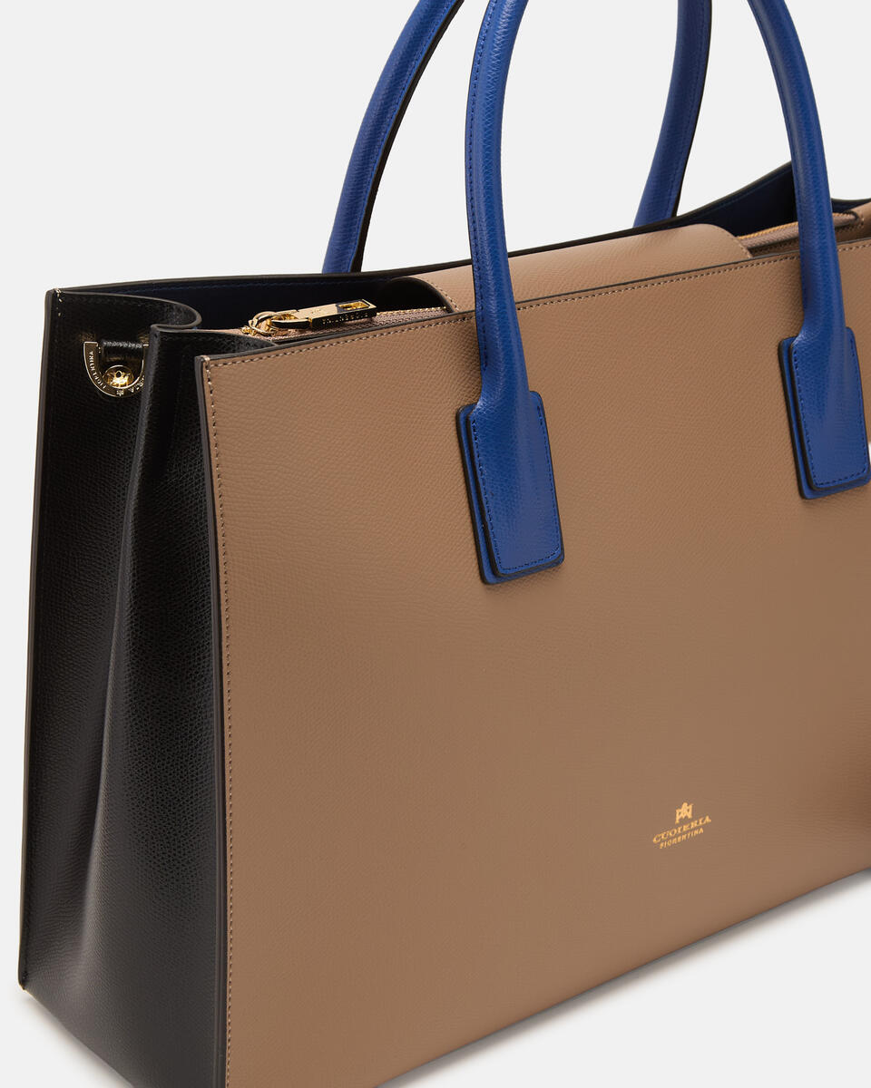 GROSSE HANDTASCHE Desertschwarzbluette  - Handtaschen - Damen Taschen - Tasche - Cuoieria Fiorentina