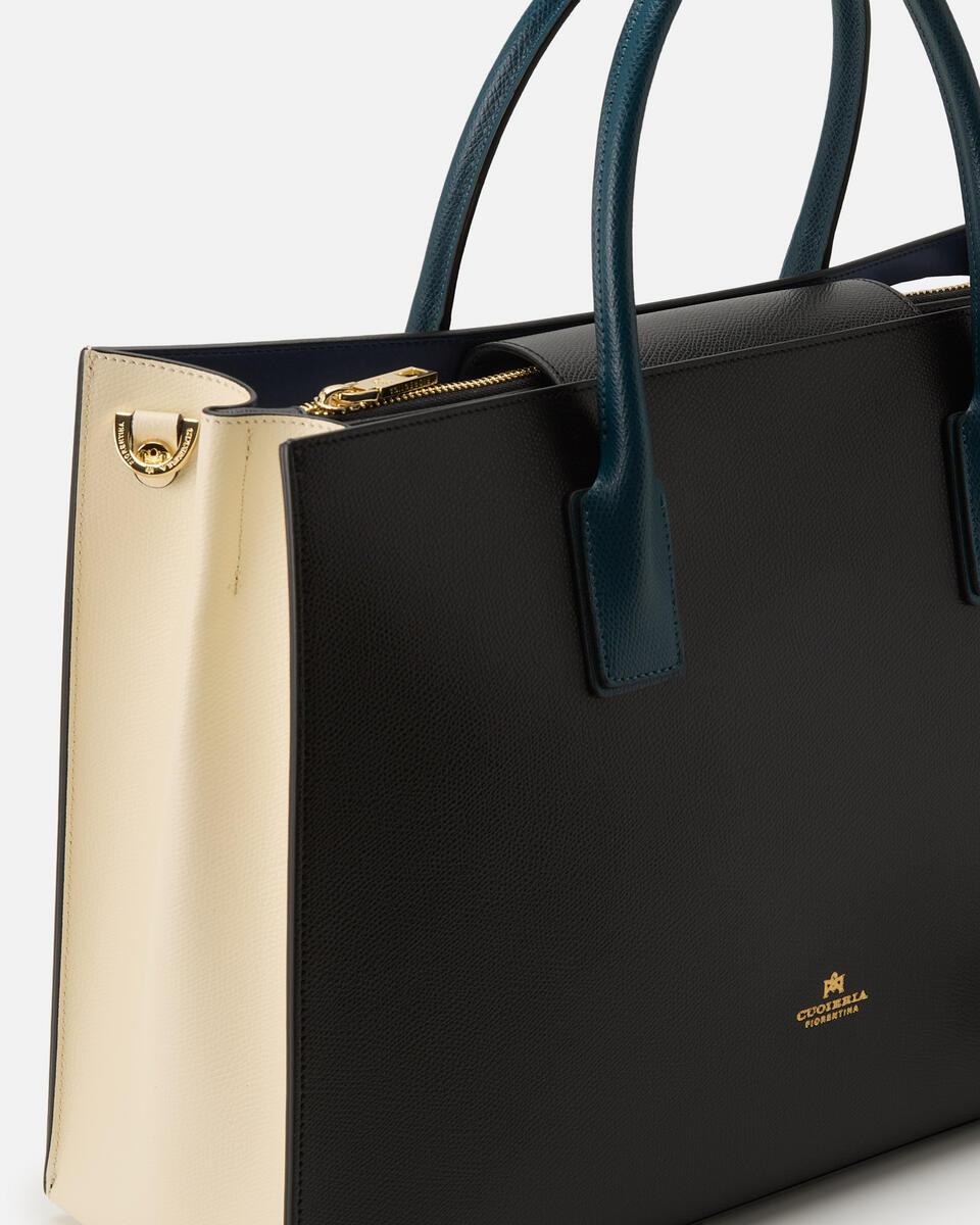 GROSSE HANDTASCHE Schwarzproseccoerdol  - Cuoieria Fiorentina