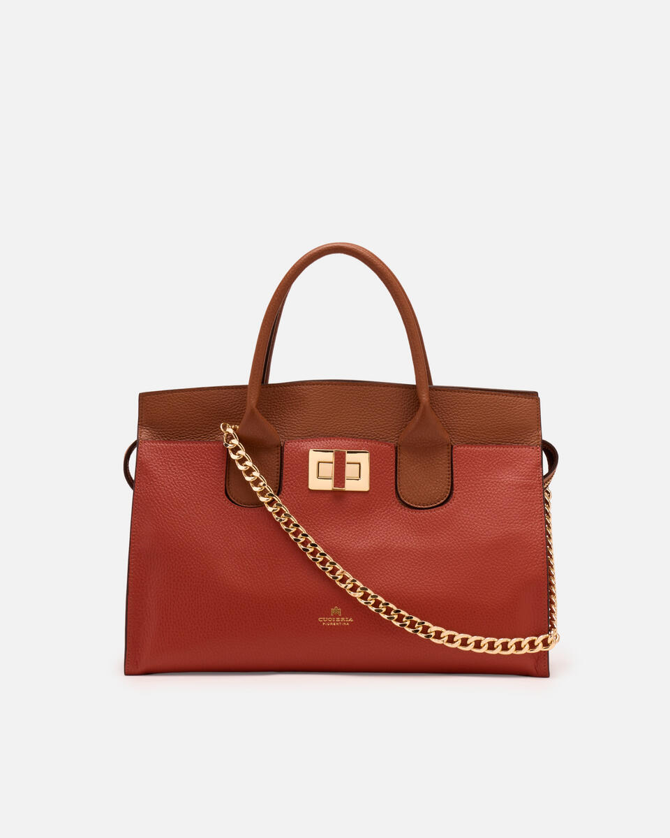 GROSSE HANDTASCHE Brickcaramel  - Handtaschen - Damen Taschen - Tasche - Cuoieria Fiorentina
