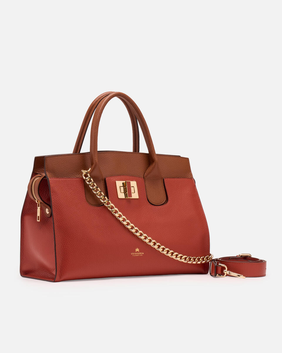 GROSSE HANDTASCHE Brickcaramel  - Handtaschen - Damen Taschen - Tasche - Cuoieria Fiorentina