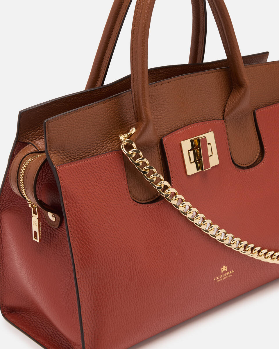 GROSSE HANDTASCHE Brickcaramel  - Handtaschen - Damen Taschen - Tasche - Cuoieria Fiorentina