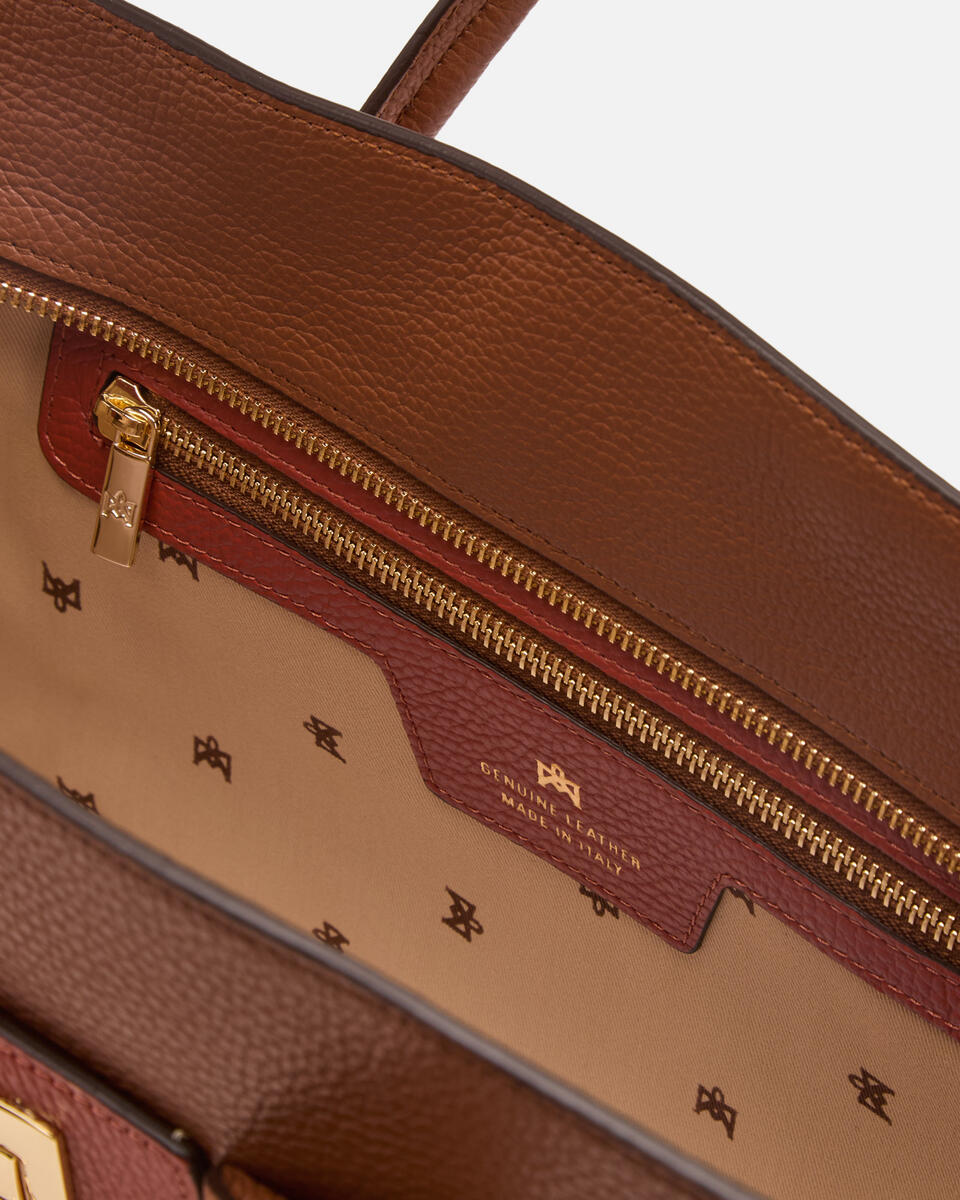 GROSSE HANDTASCHE Brickcaramel  - Handtaschen - Damen Taschen - Tasche - Cuoieria Fiorentina
