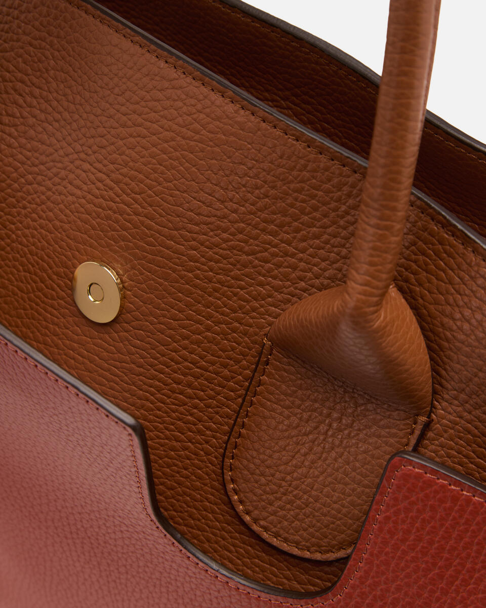 GROSSE HANDTASCHE Brickcaramel  - Handtaschen - Damen Taschen - Tasche - Cuoieria Fiorentina