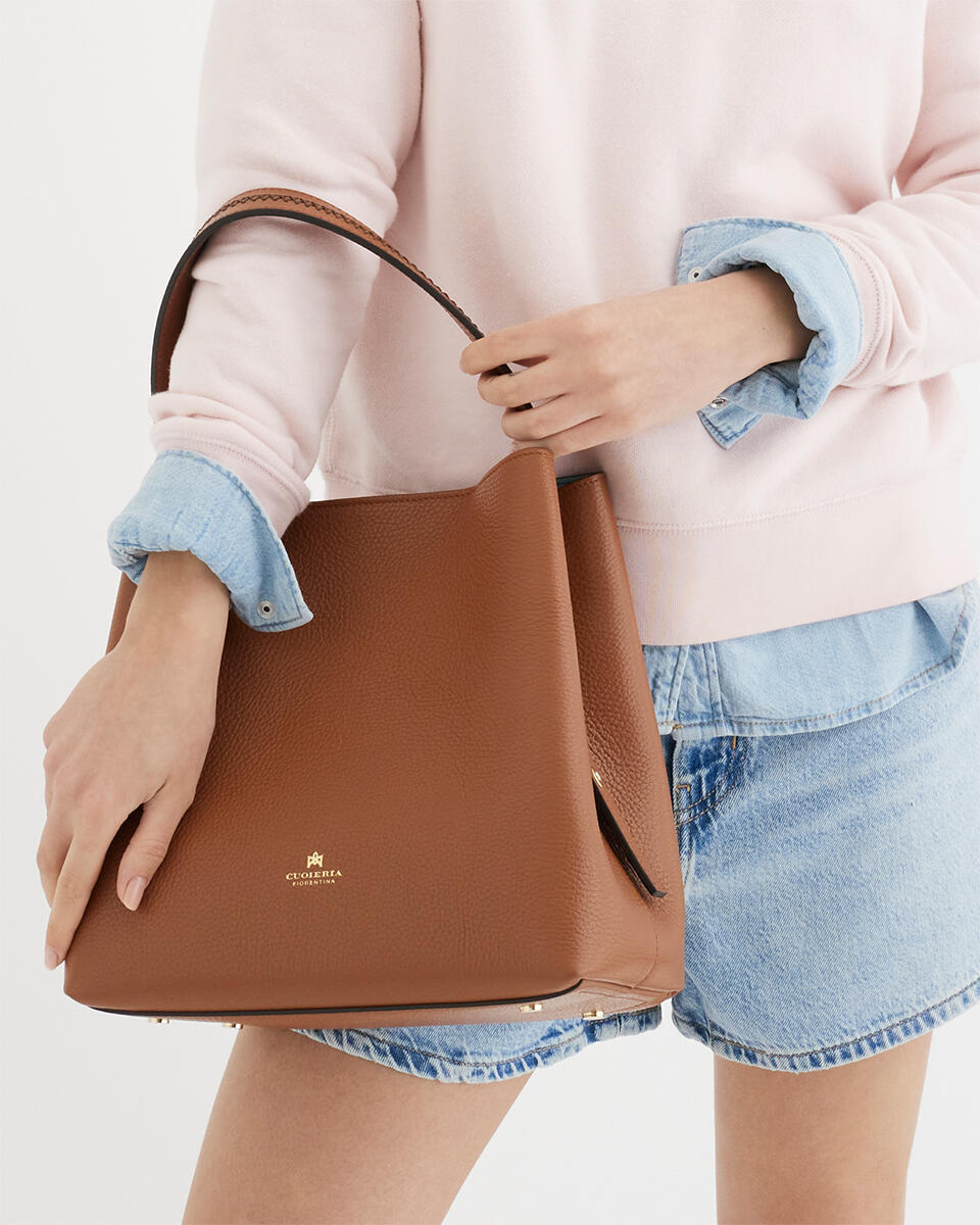 EIMERTASCHE Schokolade  - Eimertaschen - Damen Taschen - Tasche - Cuoieria Fiorentina