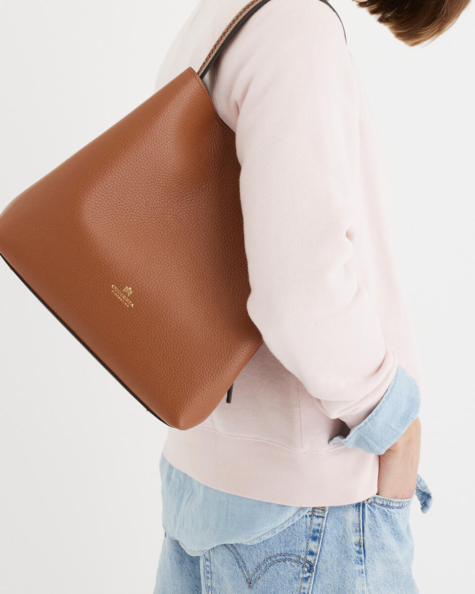 EIMERTASCHE Schokolade  - Eimertaschen - Damen Taschen - Tasche - Cuoieria Fiorentina