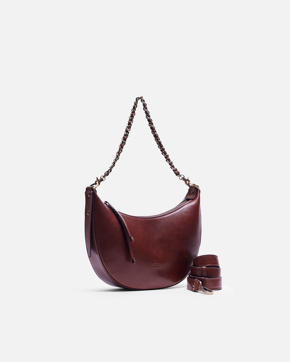 HOBO BAG Braun  - Schultertaschen - Damen Taschen - Tasche - Cuoieria Fiorentina