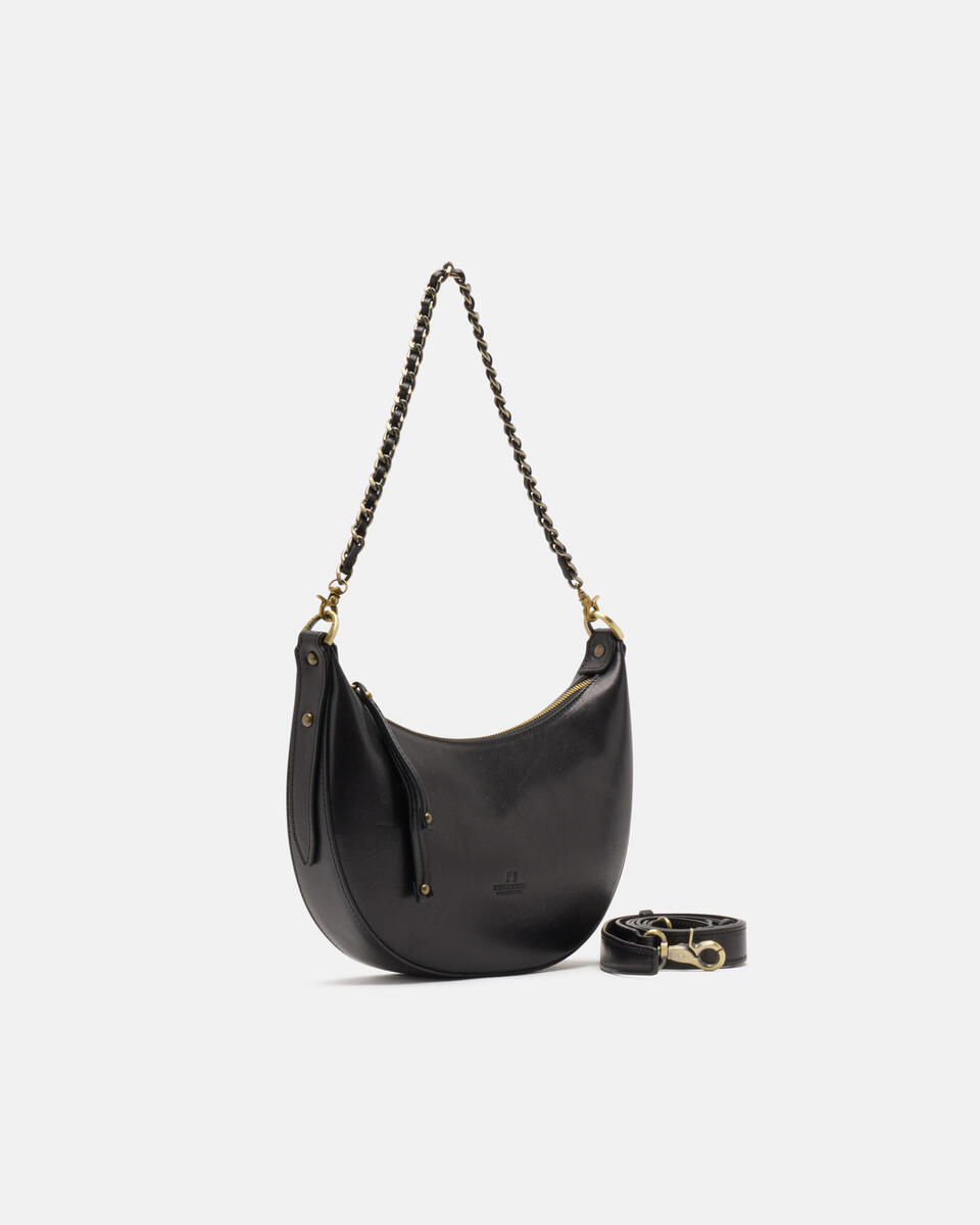 HOBO BAG Schwarz  - Schultertaschen - Damen Taschen - Tasche - Cuoieria Fiorentina