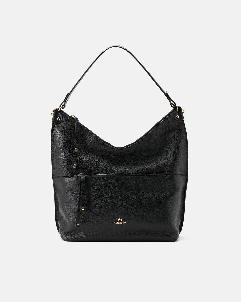 HOBO BAG Schwarz  - Schultertaschen - Damen Taschen - Tasche - Cuoieria Fiorentina