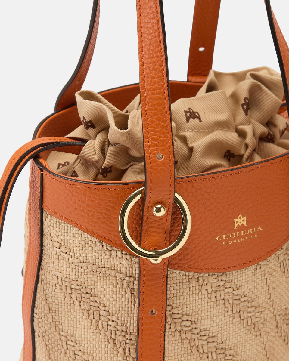 KLEINE EIMERTASCHE Orange  - Eimertaschen - Damen Taschen - Tasche - Cuoieria Fiorentina