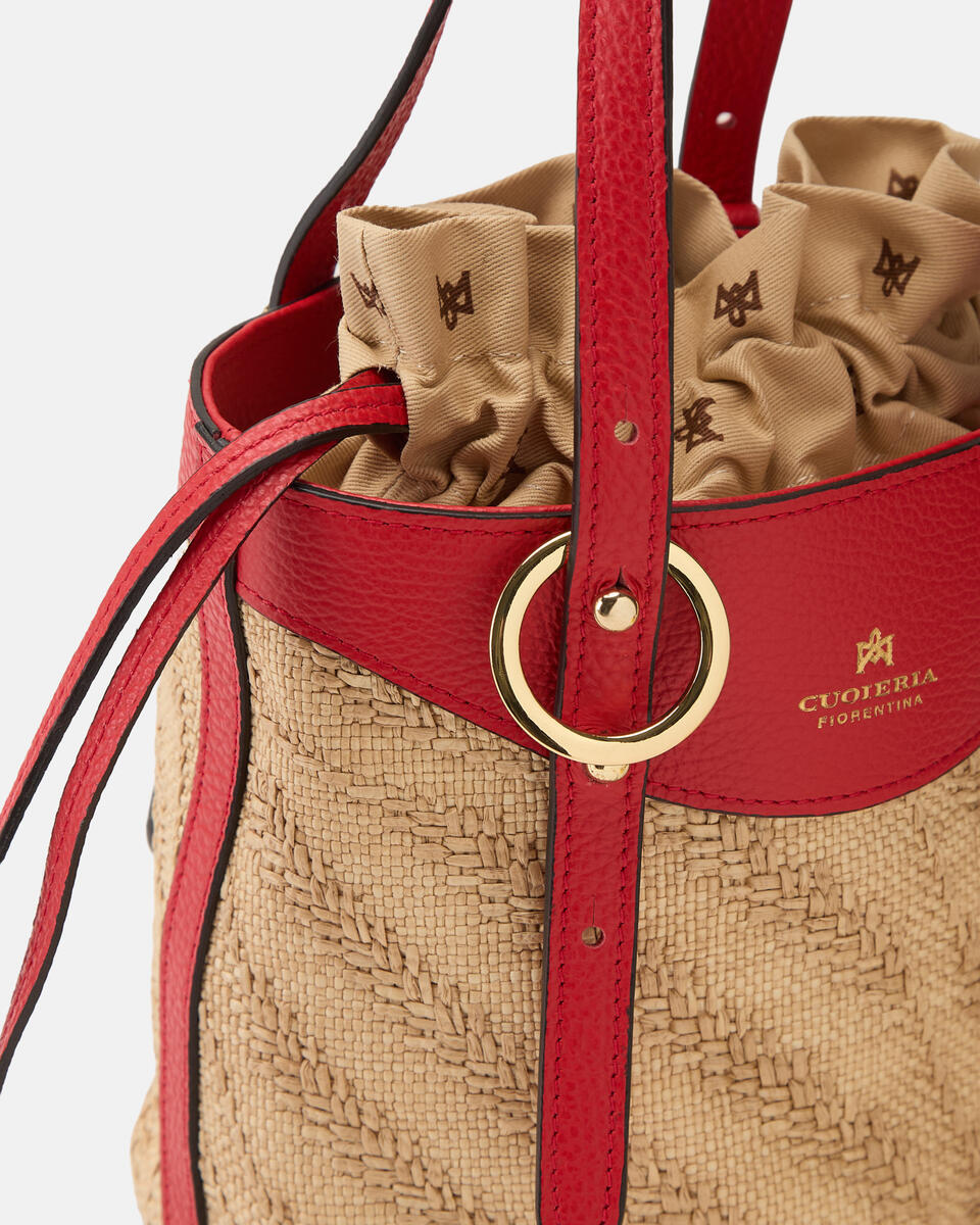 KLEINE EIMERTASCHE Tomato  - Eimertaschen - Damen Taschen - Tasche - Cuoieria Fiorentina