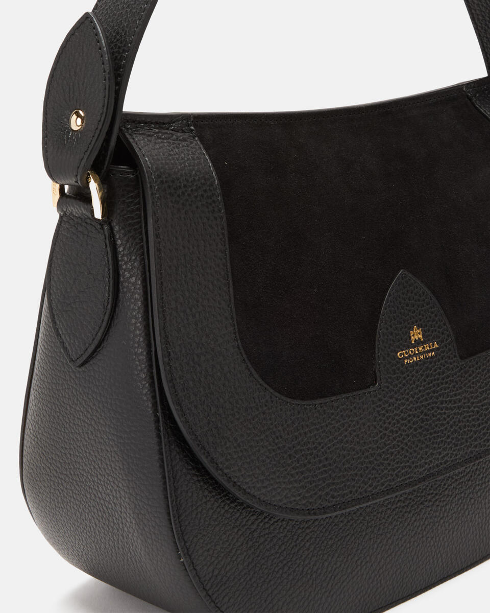 GROSSE MESSENGER Schwarz  - Schultertaschen - Damen Taschen - Tasche - Cuoieria Fiorentina