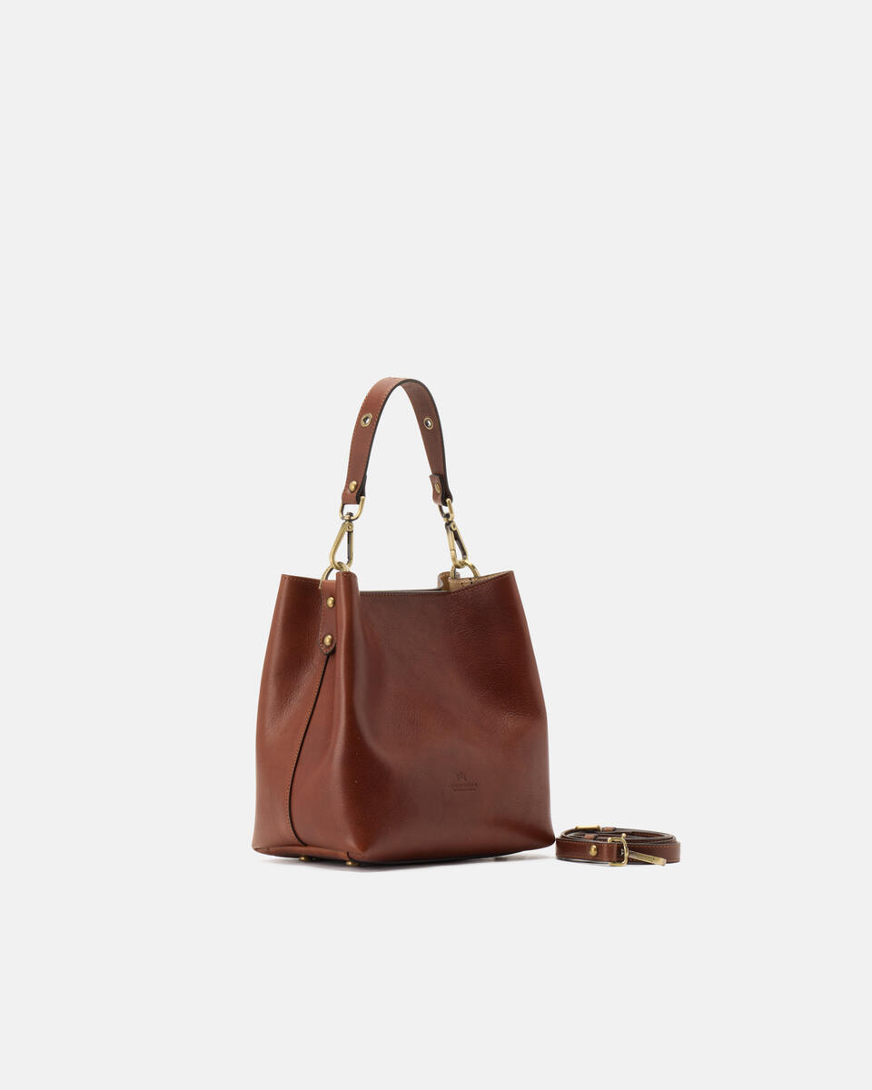 kleine eimertasche Braun  - Eimertaschen - Damen Taschen - Tasche - Cuoieria Fiorentina