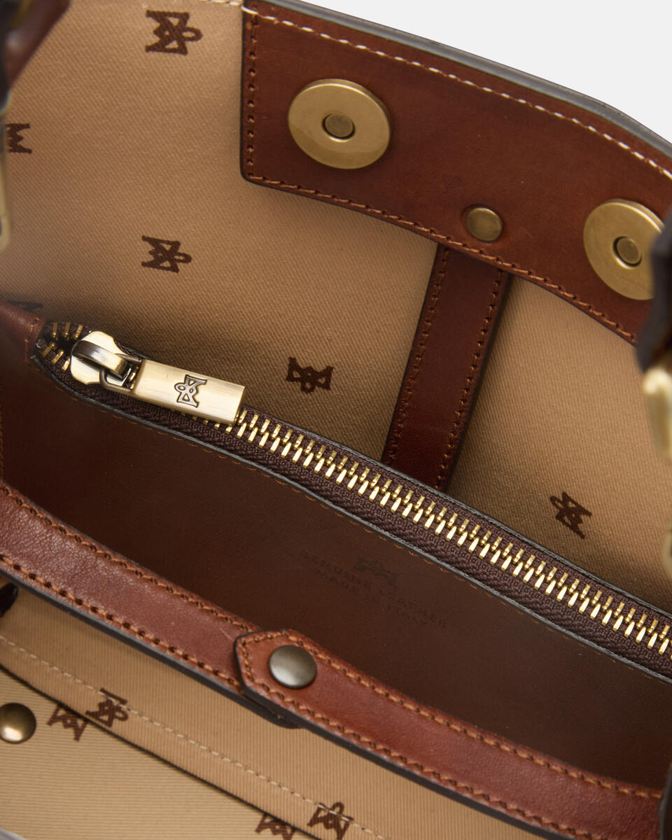 kleine eimertasche Braun  - Eimertaschen - Damen Taschen - Tasche - Cuoieria Fiorentina
