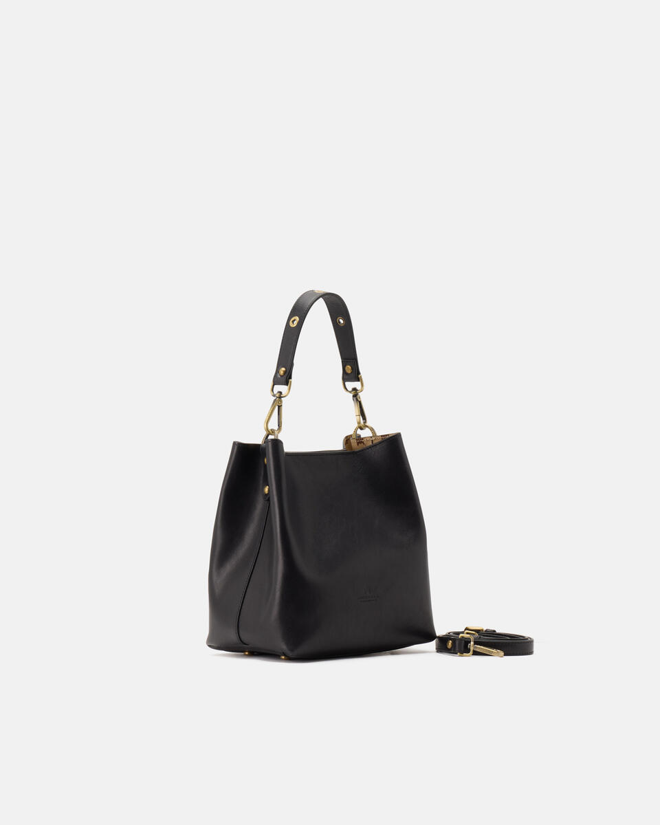 kleine eimertasche Schwarz  - Eimertaschen - Damen Taschen - Tasche - Cuoieria Fiorentina