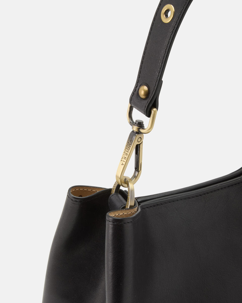 kleine eimertasche Schwarz  - Eimertaschen - Damen Taschen - Tasche - Cuoieria Fiorentina