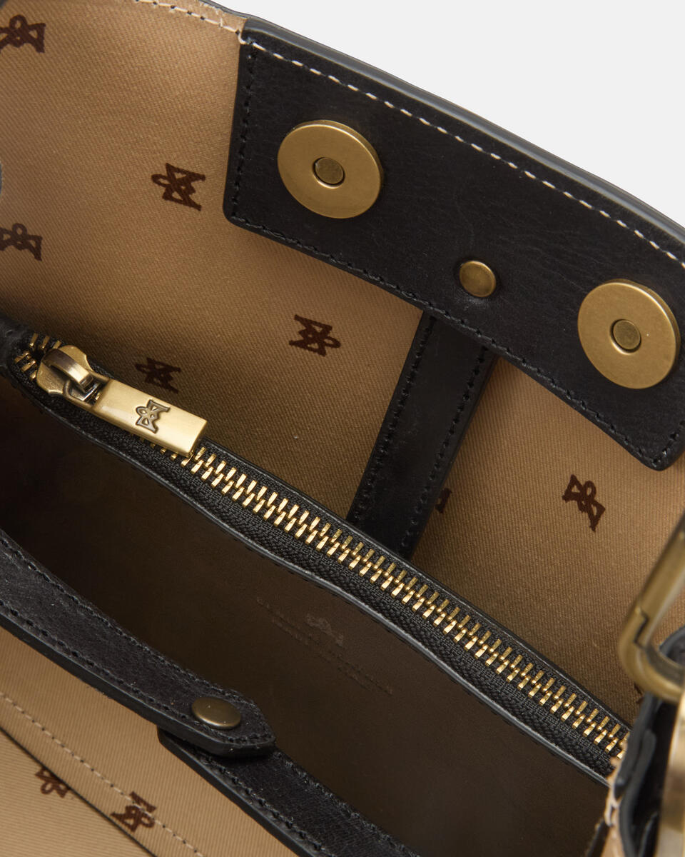 kleine eimertasche Schwarz  - Eimertaschen - Damen Taschen - Tasche - Cuoieria Fiorentina