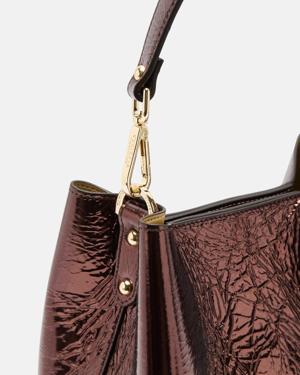 KLEINE EIMERTASCHE Schokolade  - Eimertaschen - Damen Taschen - Tasche - Cuoieria Fiorentina