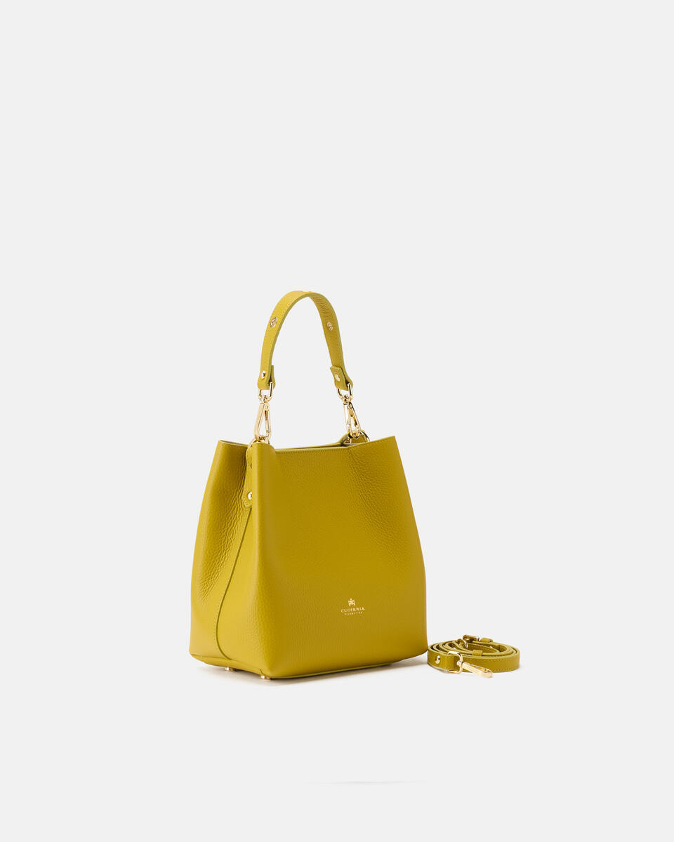 kleine eimertasche Acid green  - Eimertaschen - Damen Taschen - Tasche - Cuoieria Fiorentina