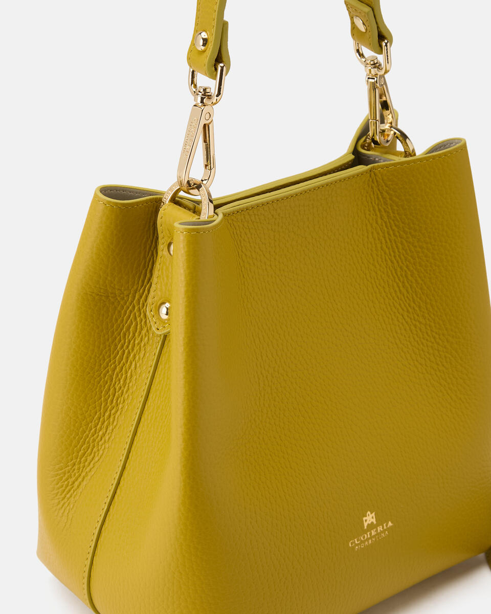 kleine eimertasche Acid green  - Eimertaschen - Damen Taschen - Tasche - Cuoieria Fiorentina