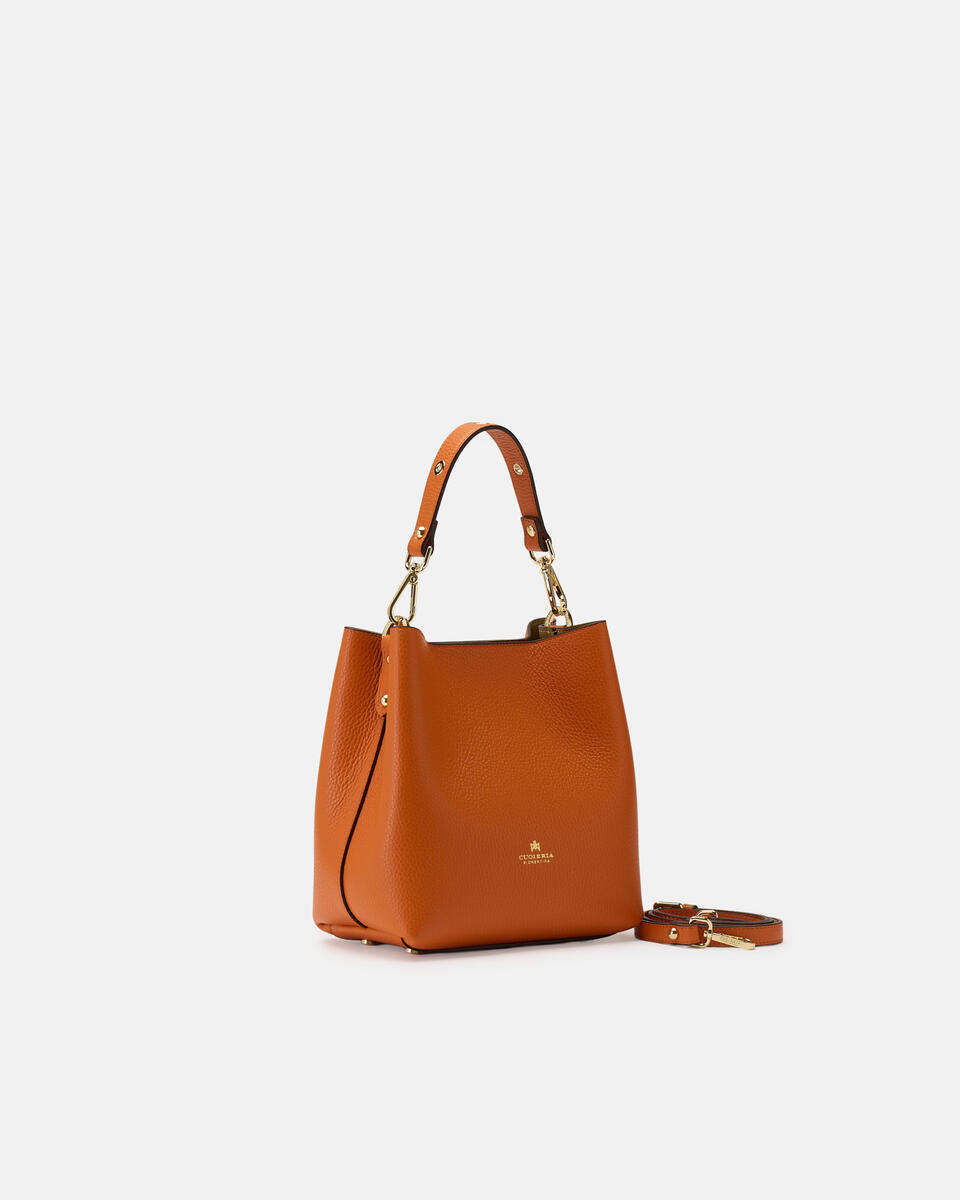 kleine eimertasche Orange  - Eimertaschen - Damen Taschen - Tasche - Cuoieria Fiorentina