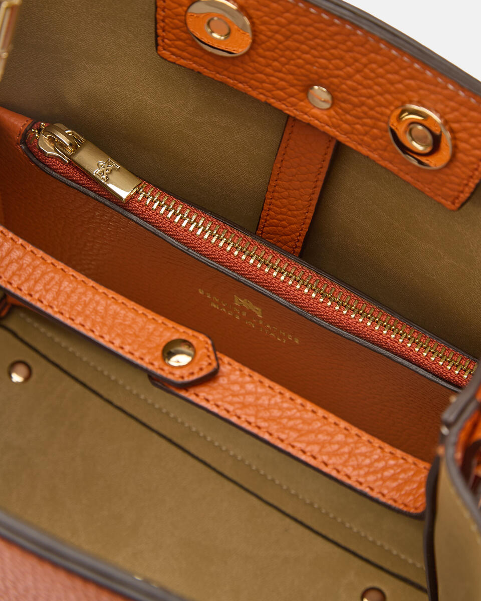 kleine eimertasche Orange  - Eimertaschen - Damen Taschen - Tasche - Cuoieria Fiorentina