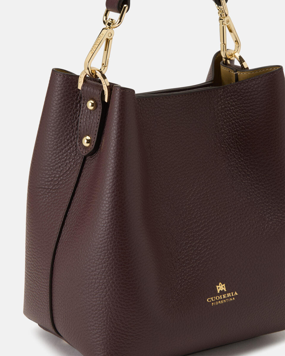 kleine eimertasche Coffee  - Eimertaschen - Damen Taschen - Tasche - Cuoieria Fiorentina