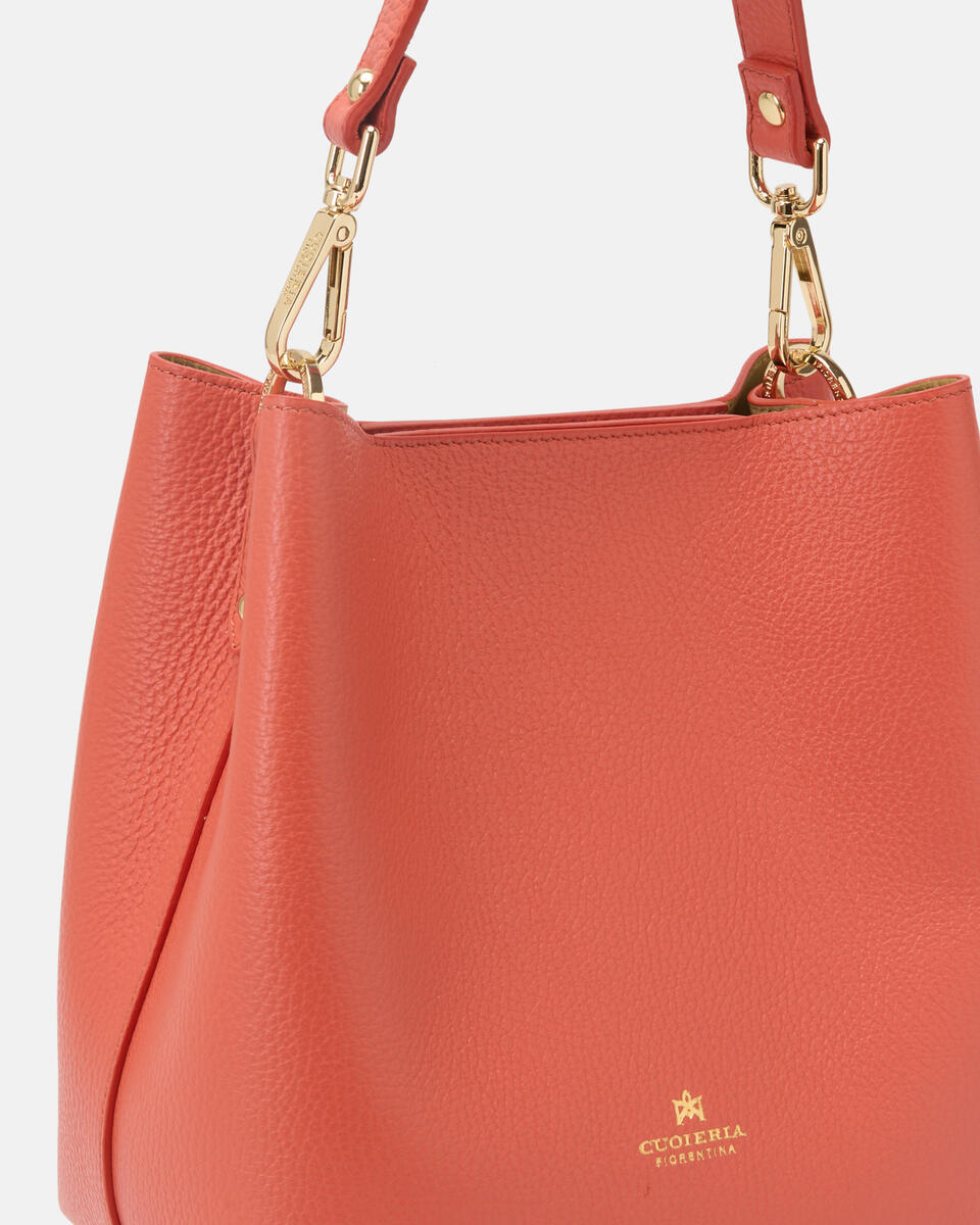 kleine eimertasche Papaya  - Eimertaschen - Damen Taschen - Tasche - Cuoieria Fiorentina