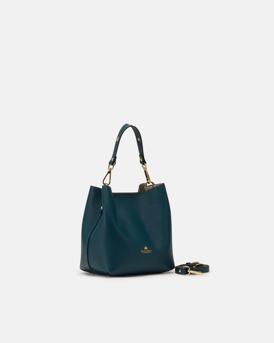 kleine eimertasche Teal  - Cuoieria Fiorentina