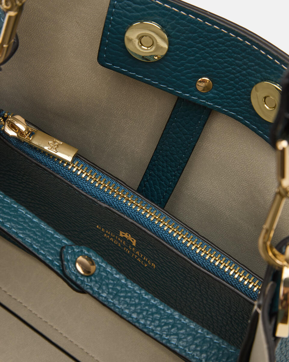 kleine eimertasche Teal  - Cuoieria Fiorentina