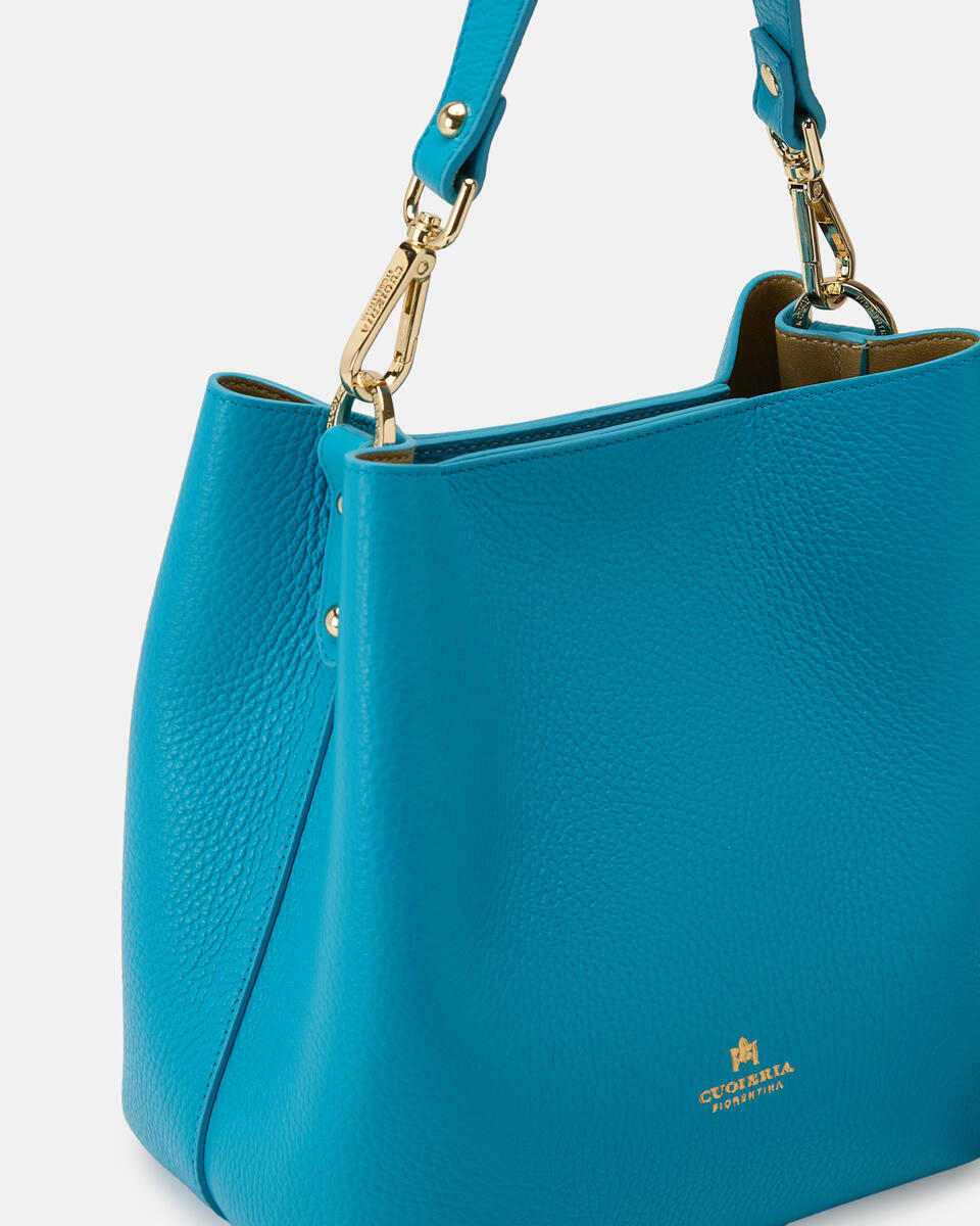 kleine eimertasche Turkis  - Eimertaschen - Damen Taschen - Tasche - Cuoieria Fiorentina