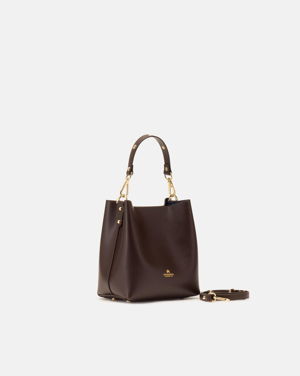 KLEINE EIMERTASCHE Dunkelbraun  - Cuoieria Fiorentina