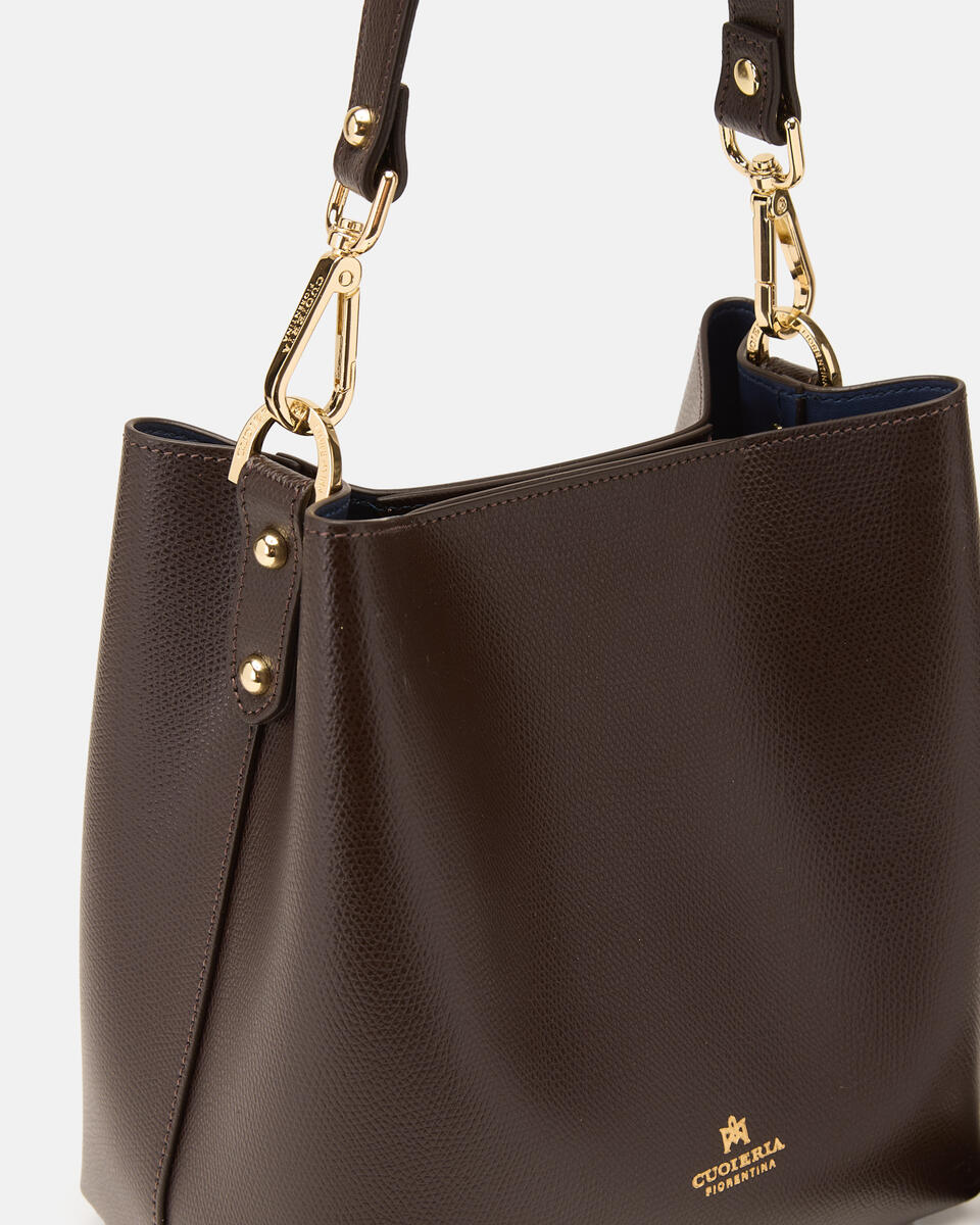 KLEINE EIMERTASCHE Dunkelbraun  - Cuoieria Fiorentina