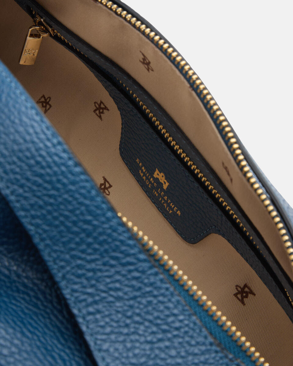 DUFFLE BAG Teal  - Cuoieria Fiorentina