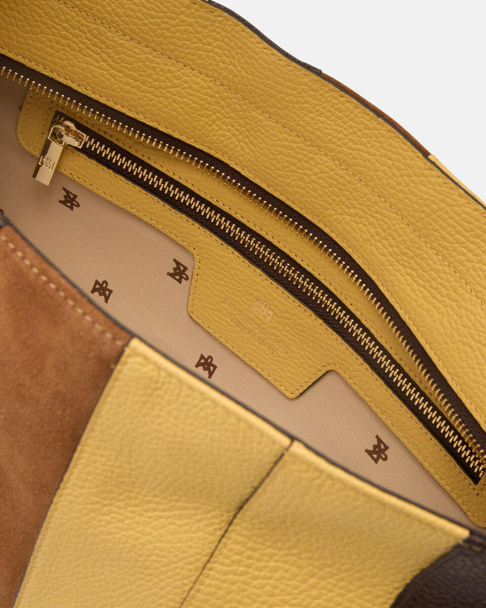 PATCH LARGE SCHULTERTASCHE Gelb  - Cuoieria Fiorentina