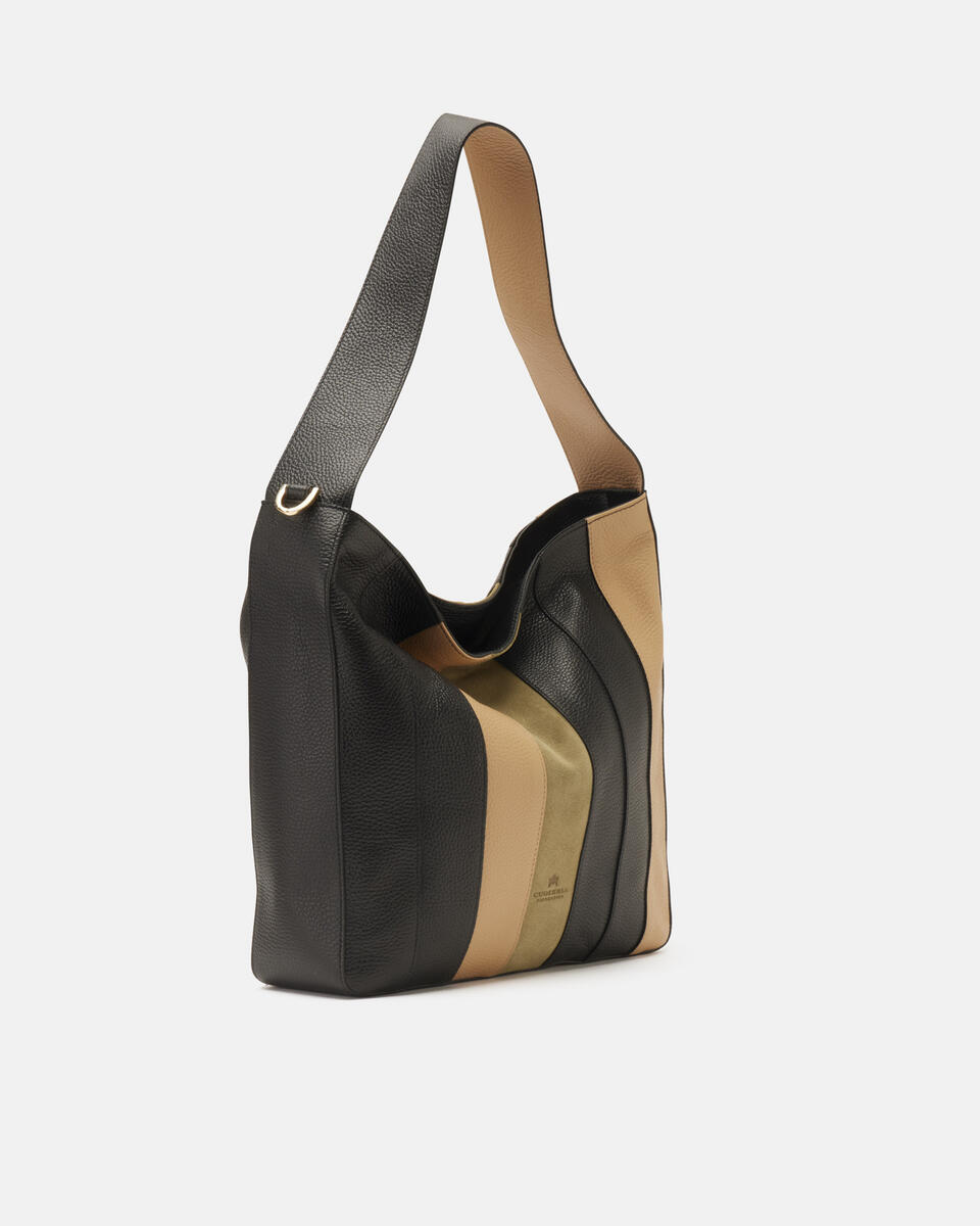 PATCH LARGE SCHULTERTASCHE Schwarz  - Schultertaschen - Damen Taschen - Tasche - Cuoieria Fiorentina