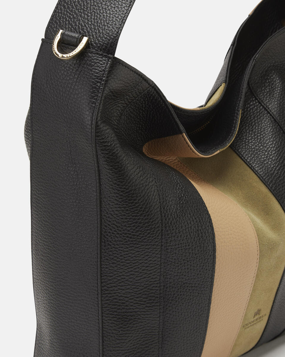 PATCH LARGE SCHULTERTASCHE Schwarz  - Schultertaschen - Damen Taschen - Tasche - Cuoieria Fiorentina