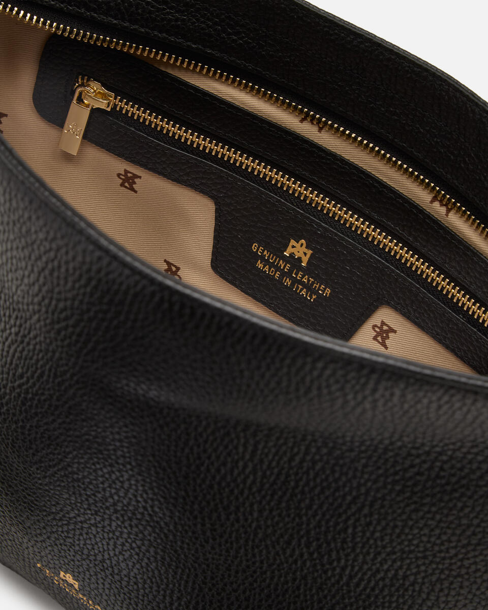 KLEINE HOBO Schwarz  - Schultertaschen - Damen Taschen - Tasche - Cuoieria Fiorentina