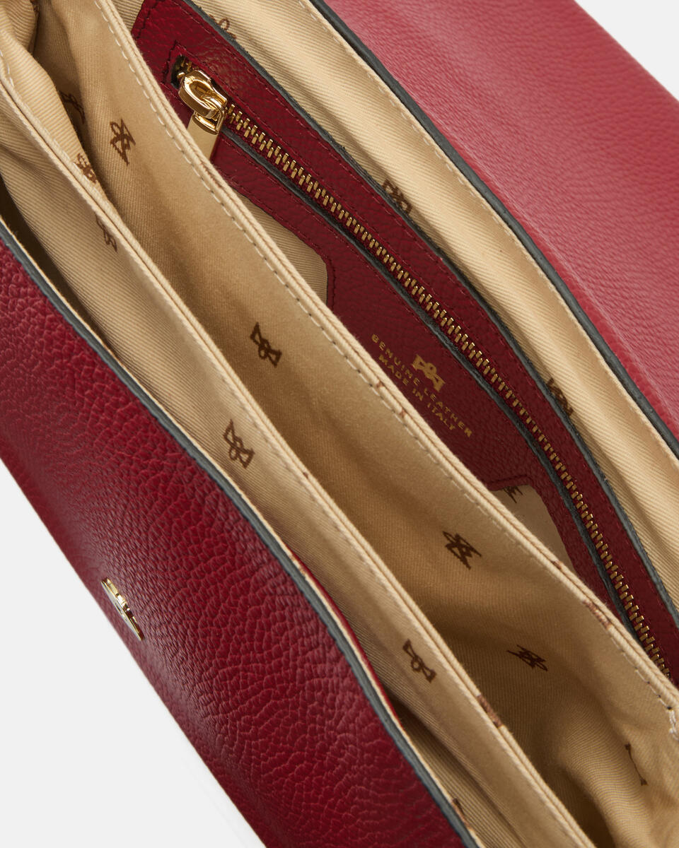 GROSSE FLAP BAG Cherry  - Cuoieria Fiorentina