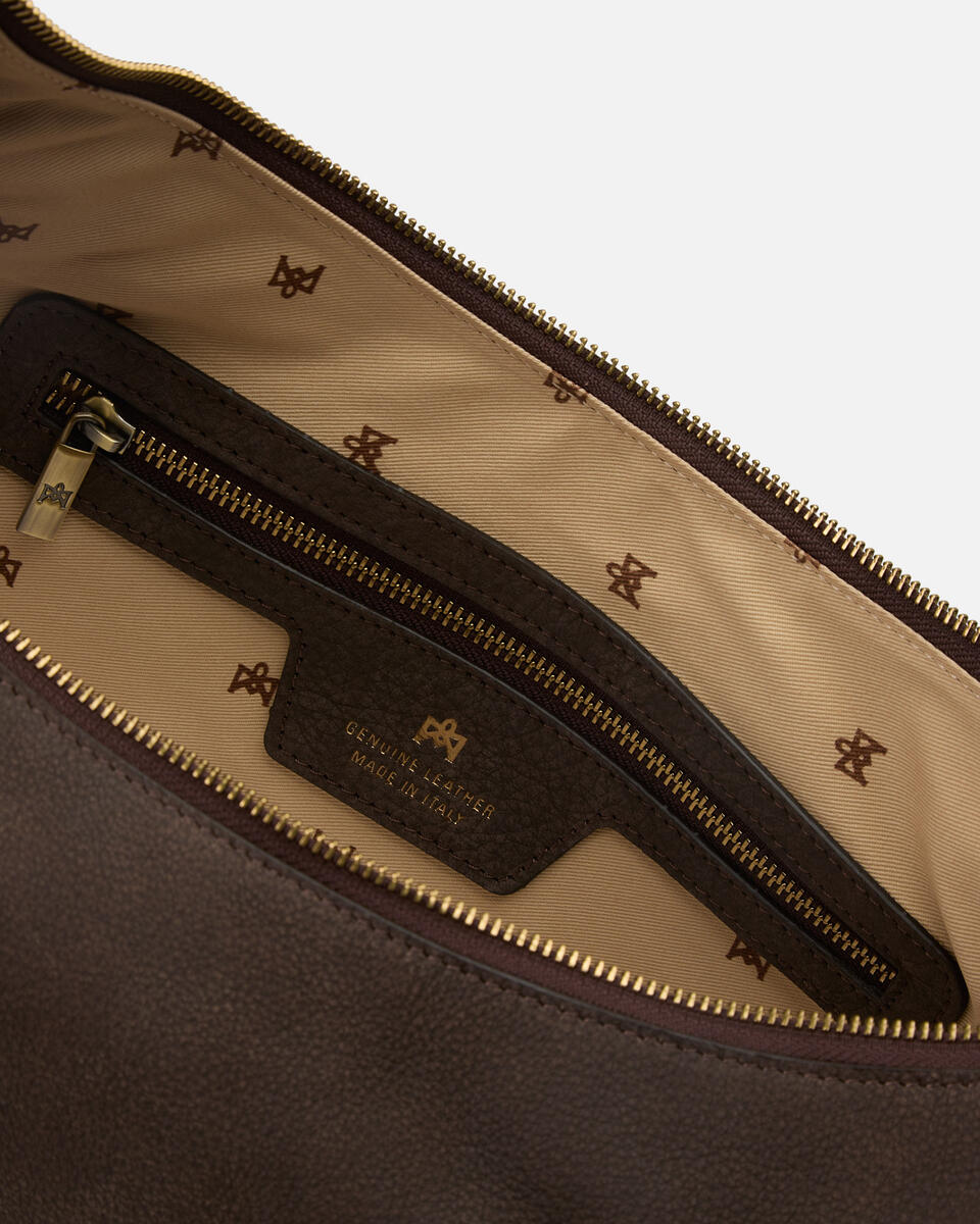 SCHULTERTASCHE Schokolade  - Cuoieria Fiorentina