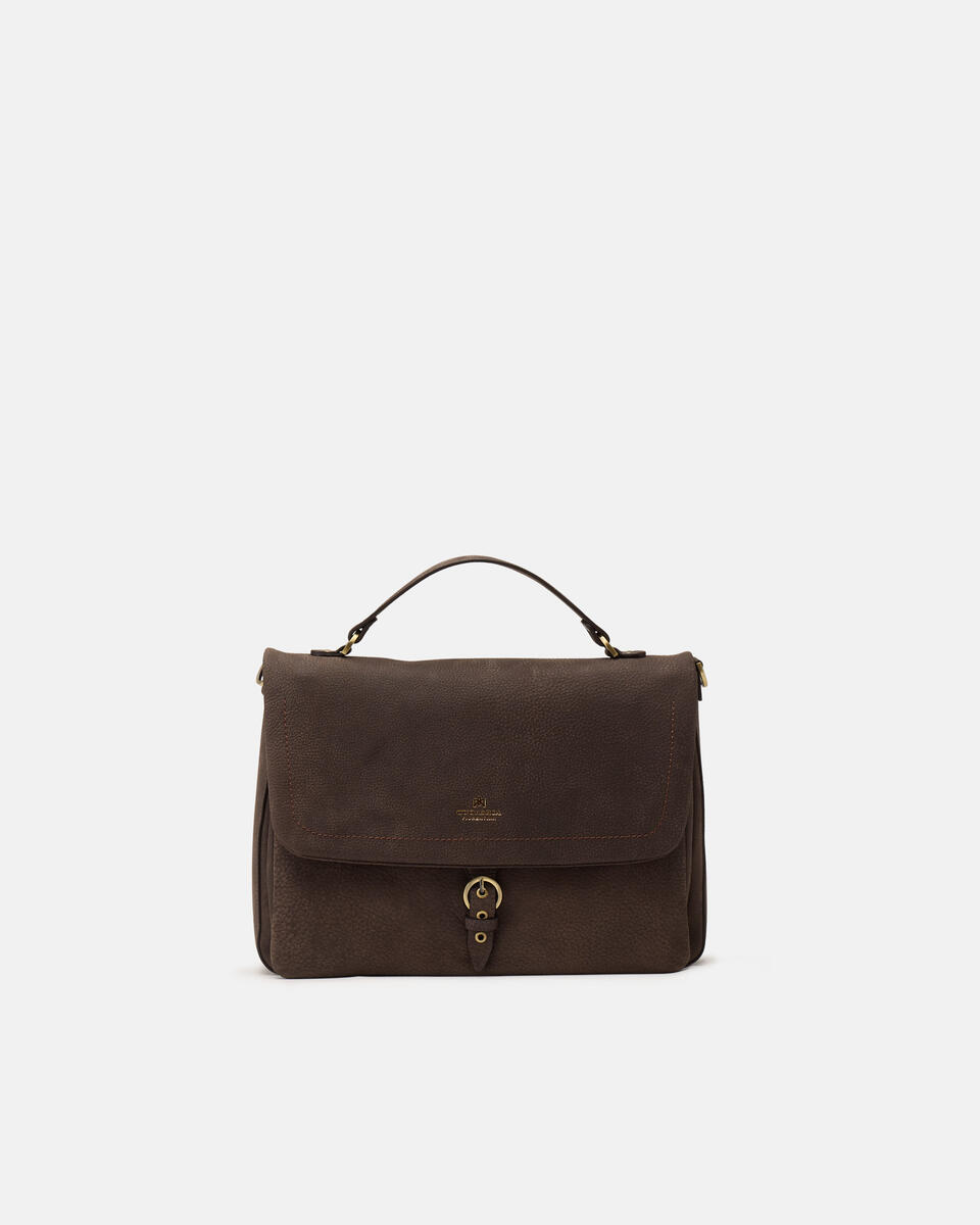 GROSSE FLAP BAG Schokolade  - Cuoieria Fiorentina