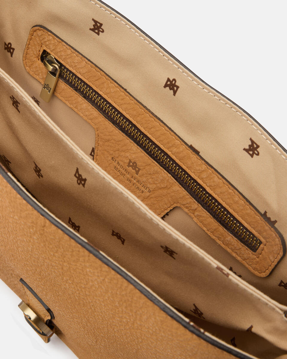 GROSSE FLAP BAG Curry  - Messanger - Damen Taschen - Tasche - Cuoieria Fiorentina