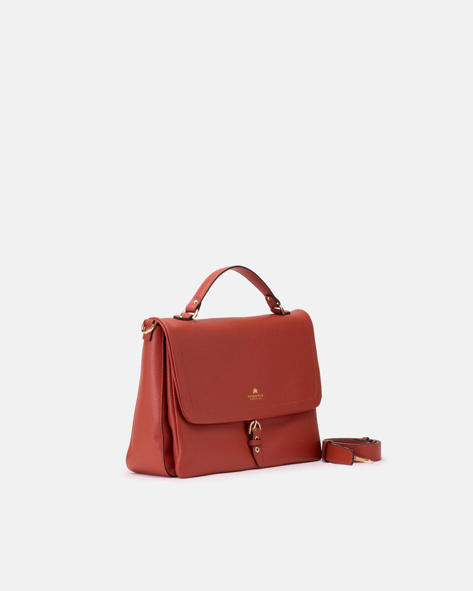 LARGE FLAP BAG Brick  - Cuoieria Fiorentina