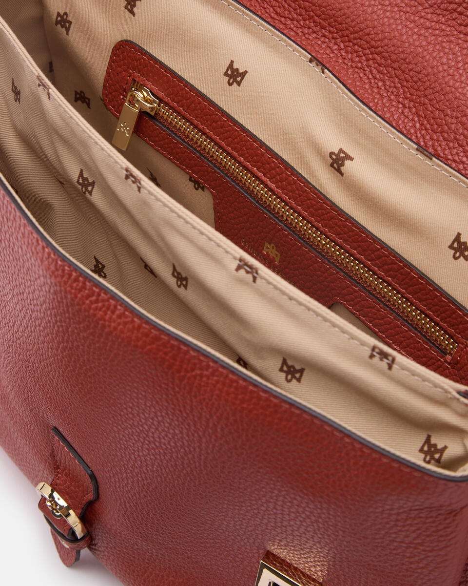 LARGE FLAP BAG Brick  - Cuoieria Fiorentina