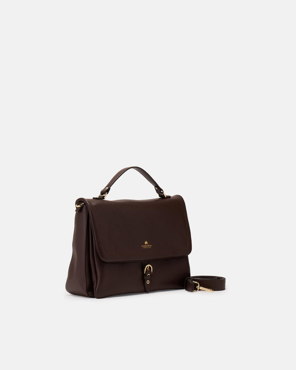 LARGE FLAP BAG Schokolade  - Cuoieria Fiorentina