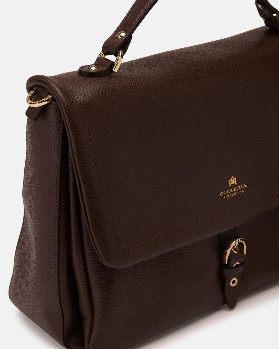 LARGE FLAP BAG Schokolade  - Cuoieria Fiorentina
