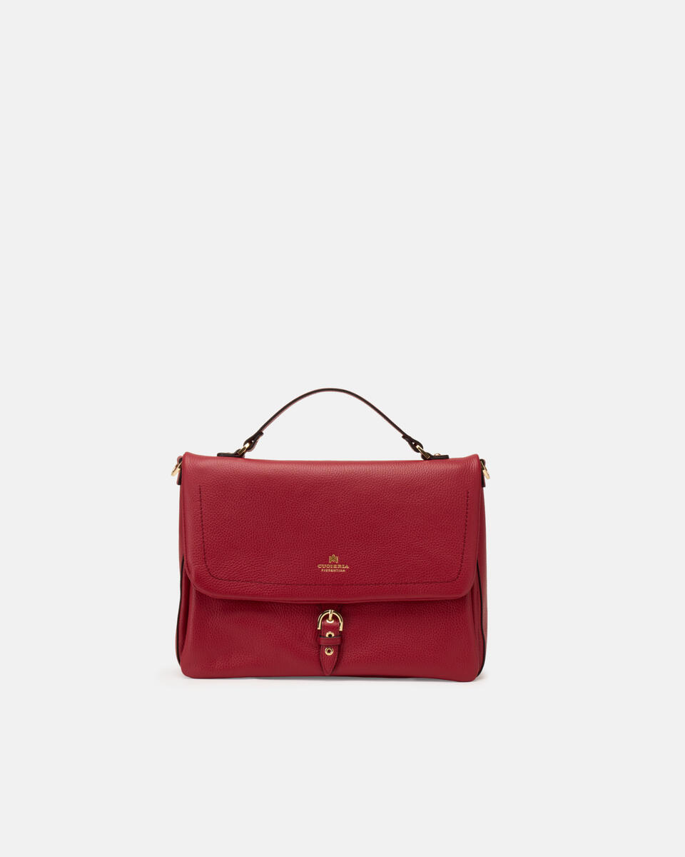 LARGE FLAP BAG Cherry  - Cuoieria Fiorentina